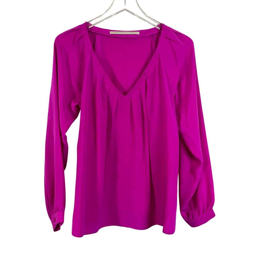 Twelfth Street by Cynthia Vincent V-Neck Silk Blouse Women's Size Medium